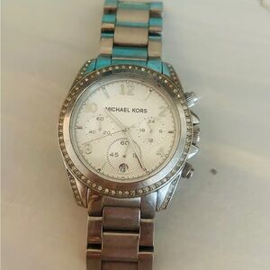 Michael Kors Silver Watch with White Dial